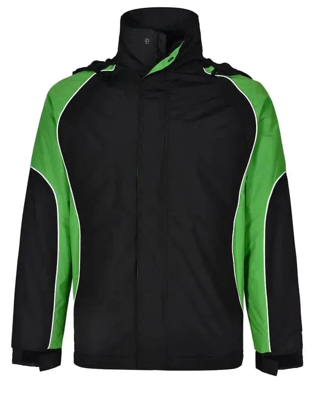 Winning Spirit Arena Unisex Jacket JK77 Casual Wear Winning Spirit 2XS Black/White/Green